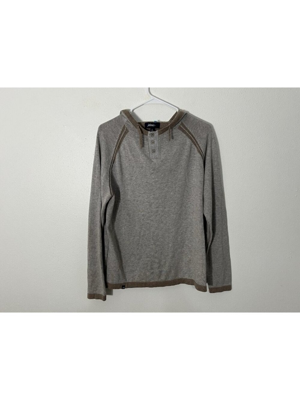 Johnnie-O Cotton Cashmere Gray Sweater Hoodie Size Large